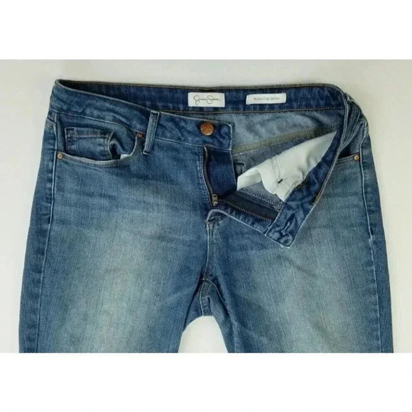 Jessica Simpson Size 6/28 Women's Rolled Crop Skinny Blue Denim Jeans Size 28X27 - Picture 7 of 11